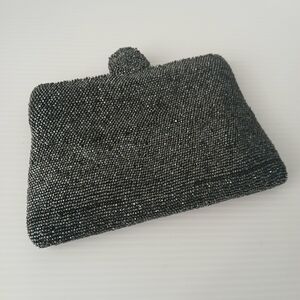 Vintage Original Fre-Mor Creation Graphite Beaded Clutch Bag